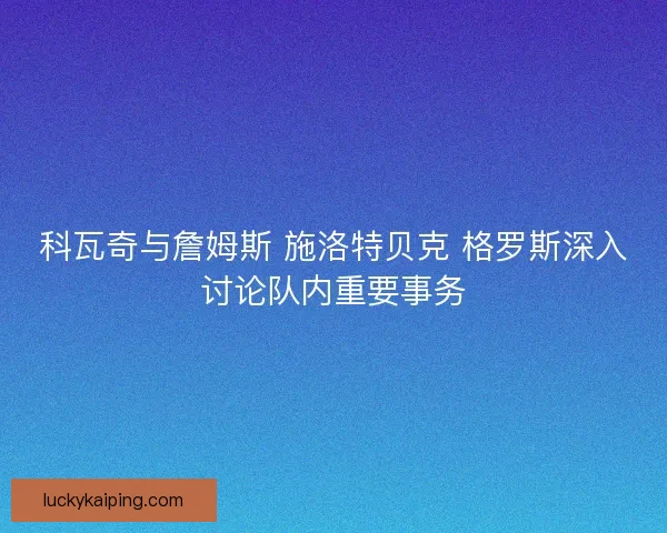 科瓦奇与詹姆斯 施洛特贝克 格罗斯深入讨论队内重要事务